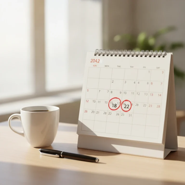 Calendrier des jours fériés 2026 avec les ponts entourés