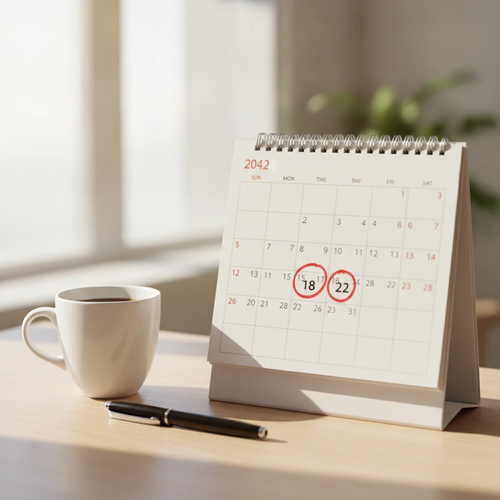 Calendrier des jours fériés 2026 avec les ponts entourés