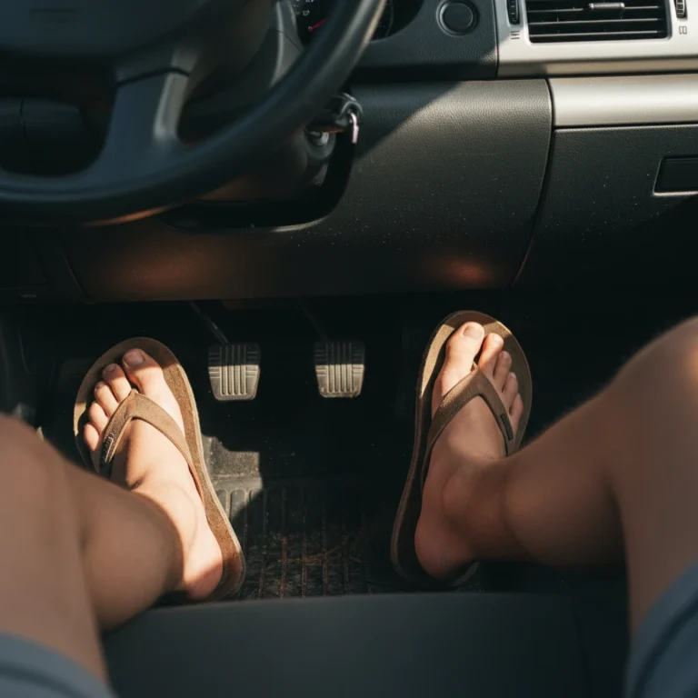 Conduire en tongs