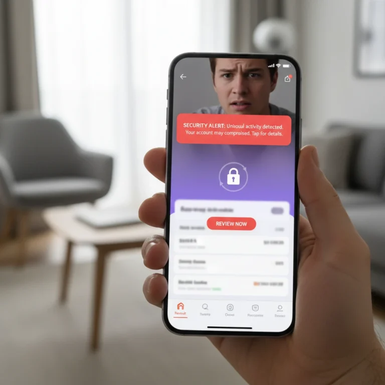Notification de sécurité sur l'application mobile Revolut suite à la fuite de données
